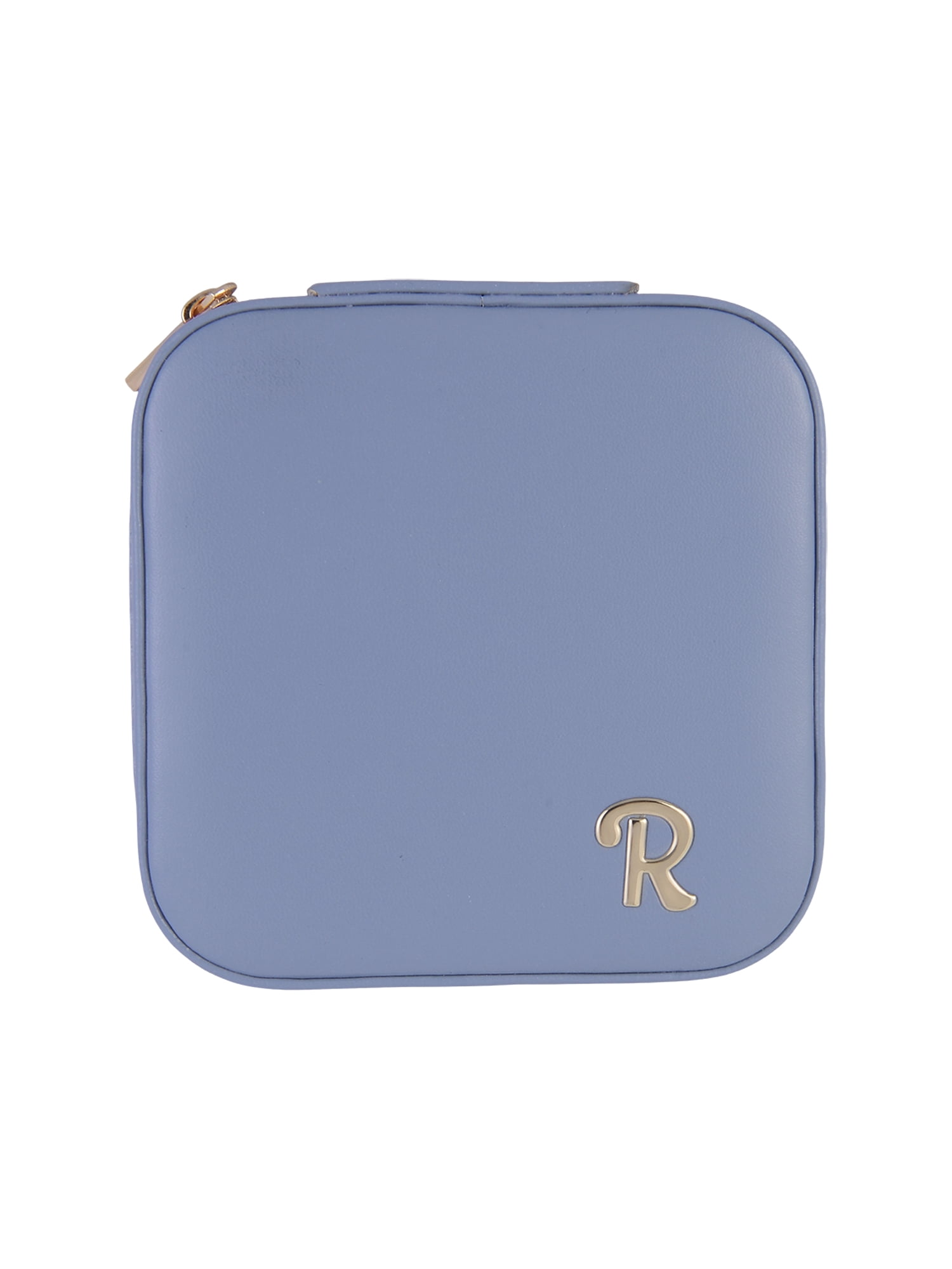 Time and Tru Goldtone/Blue Initial "R" Square Jewelry Organizer