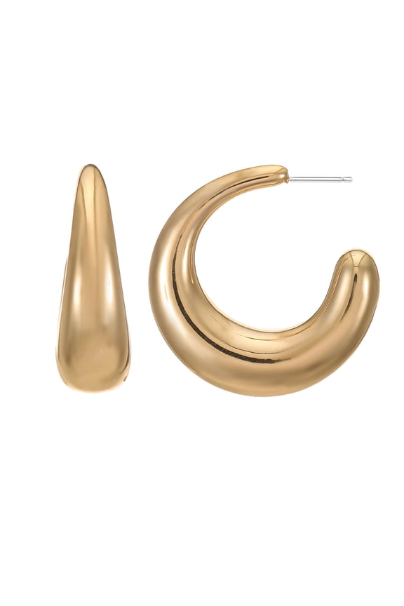 Goldtone Bubble Hoop Earring, 1 Pair