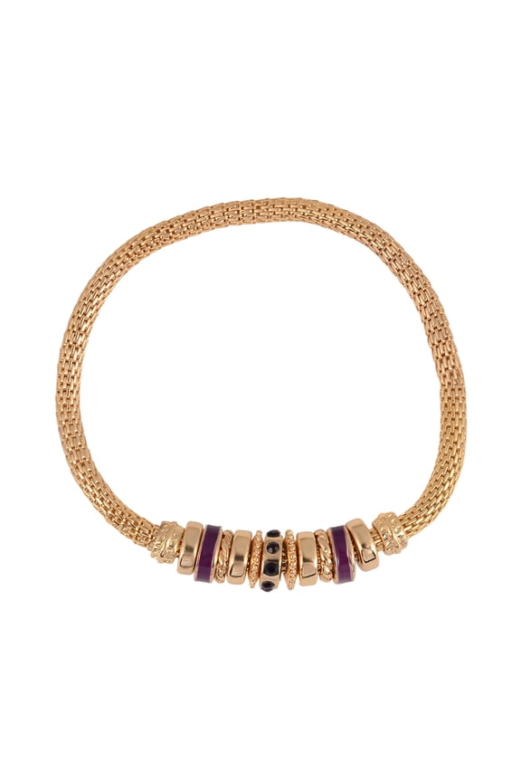 Goldtone Chain with Amethyst Birthstone "February" Bracelet