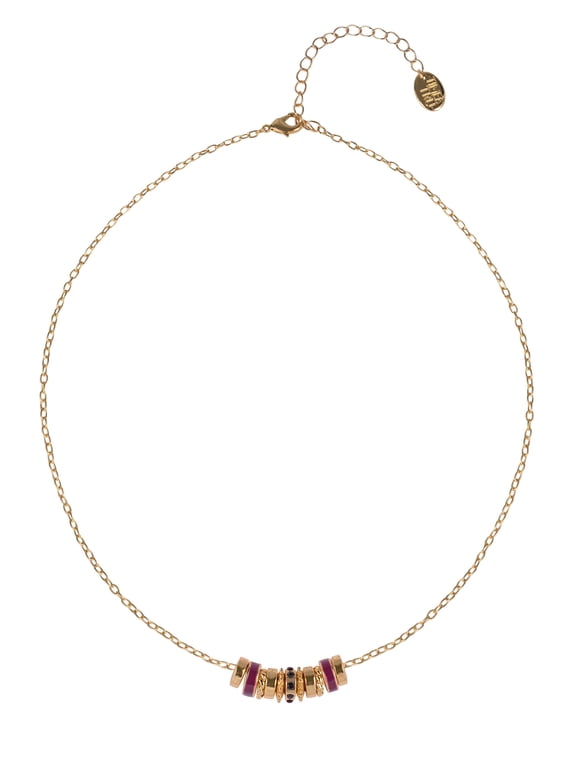 Goldtone Chain with Amethyst Birthstone "February" Necklace