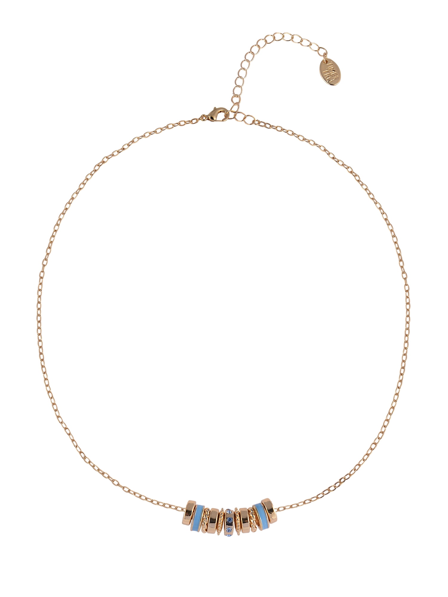Time and Tru Goldtone Chain with Aqua Birthstone "March" Necklace