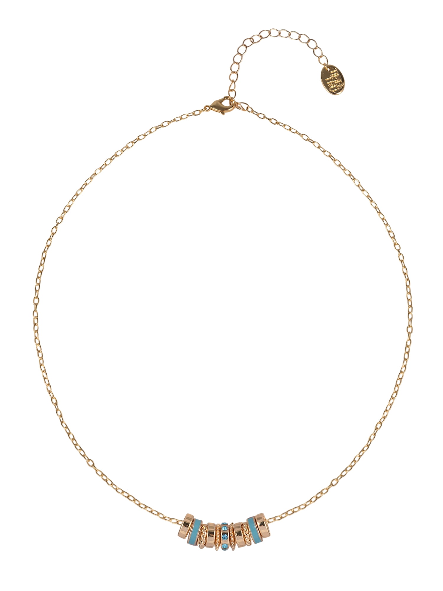 Time and Tru Goldtone Chain with Blue Zirconia Birthstone "December" Necklace