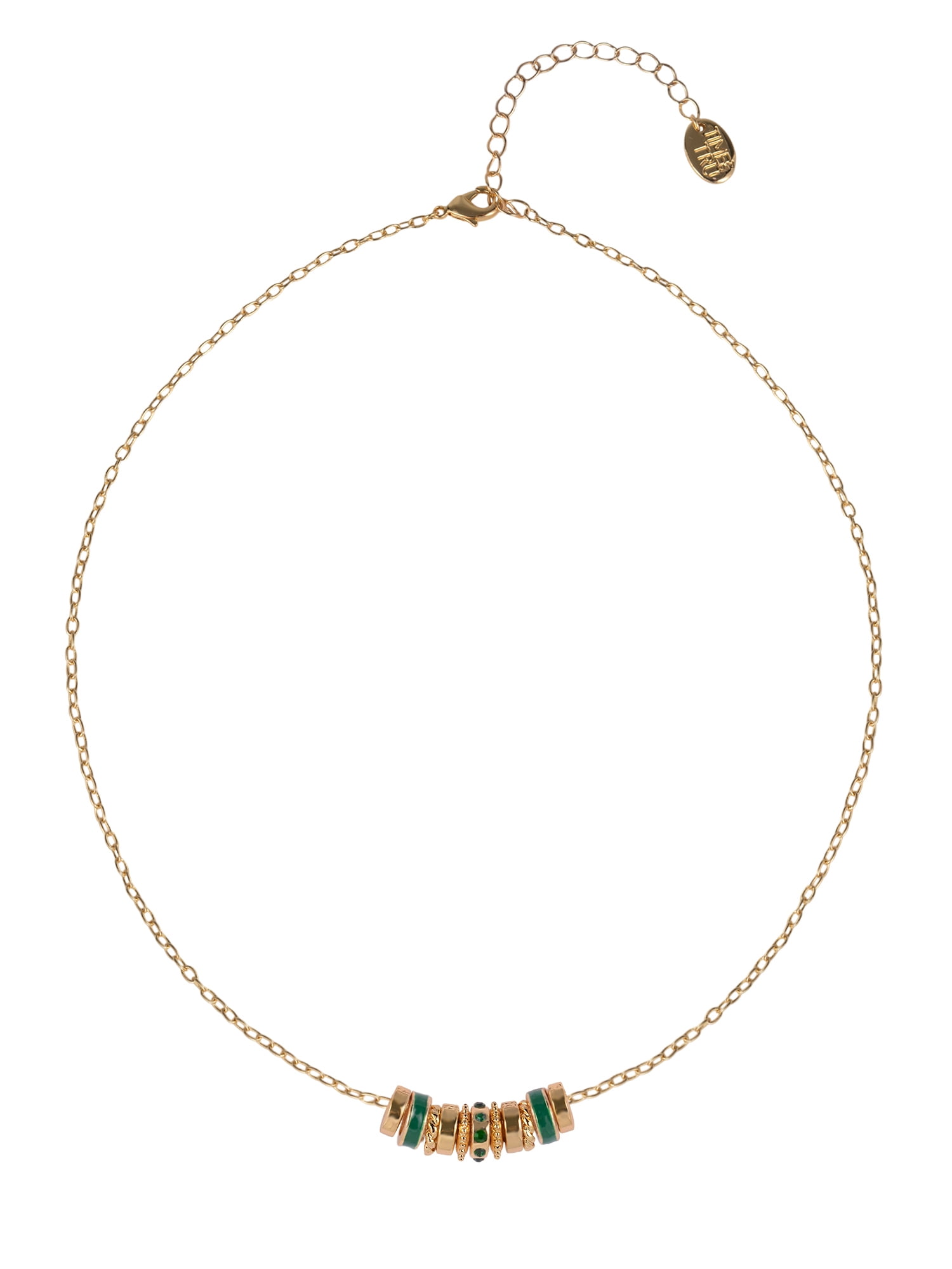 Time and Tru Goldtone Chain with Emerald Birthstone "May" Necklace