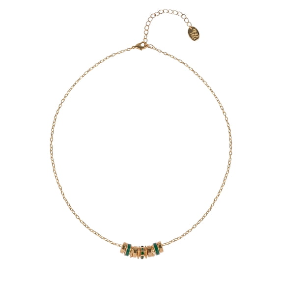 Time and Tru Goldtone Chain with Emerald Birthstone "May" Necklace