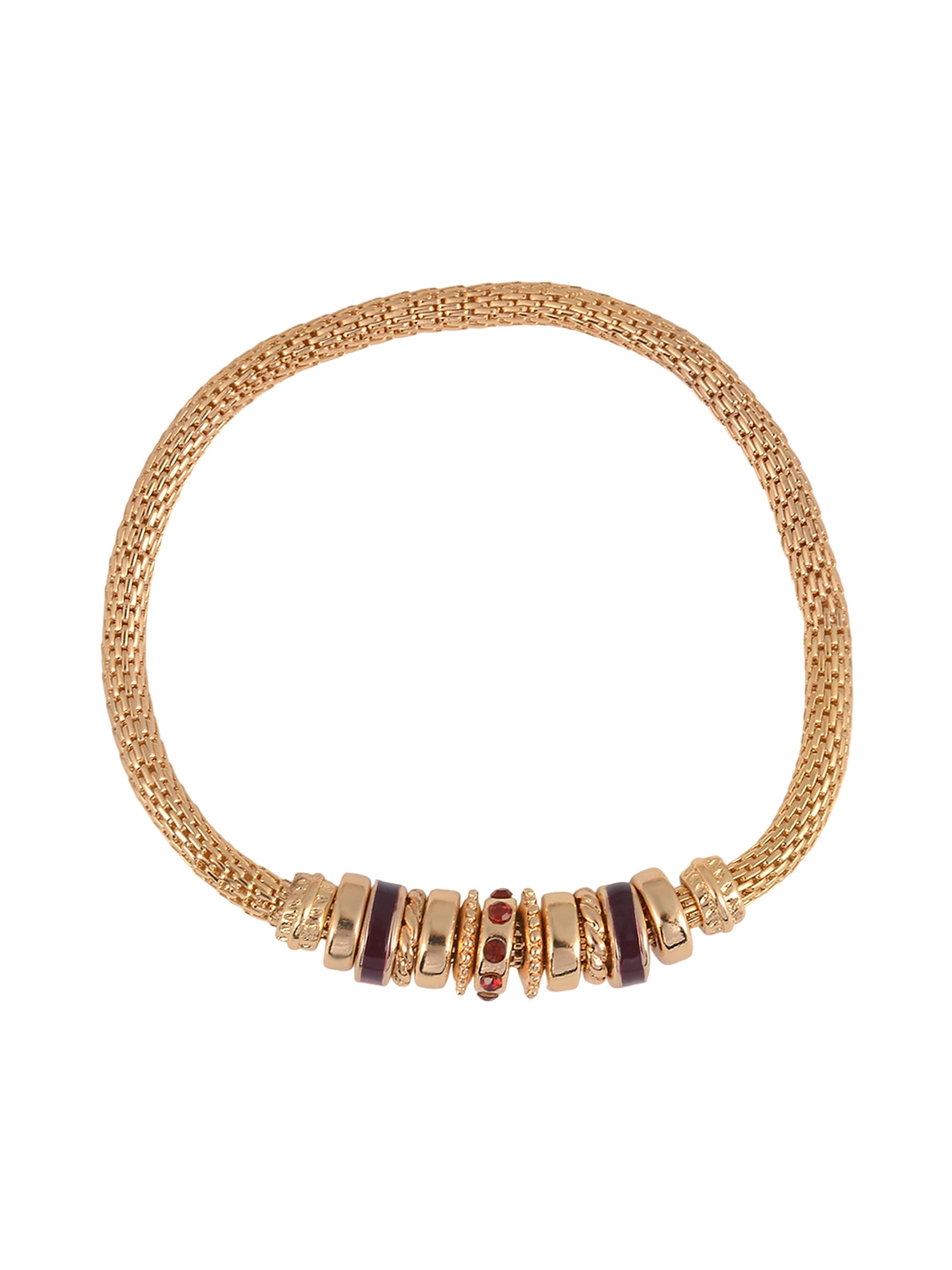 Time and Tru Goldtone Chain with Garnet Birthstone "January" Bracelet