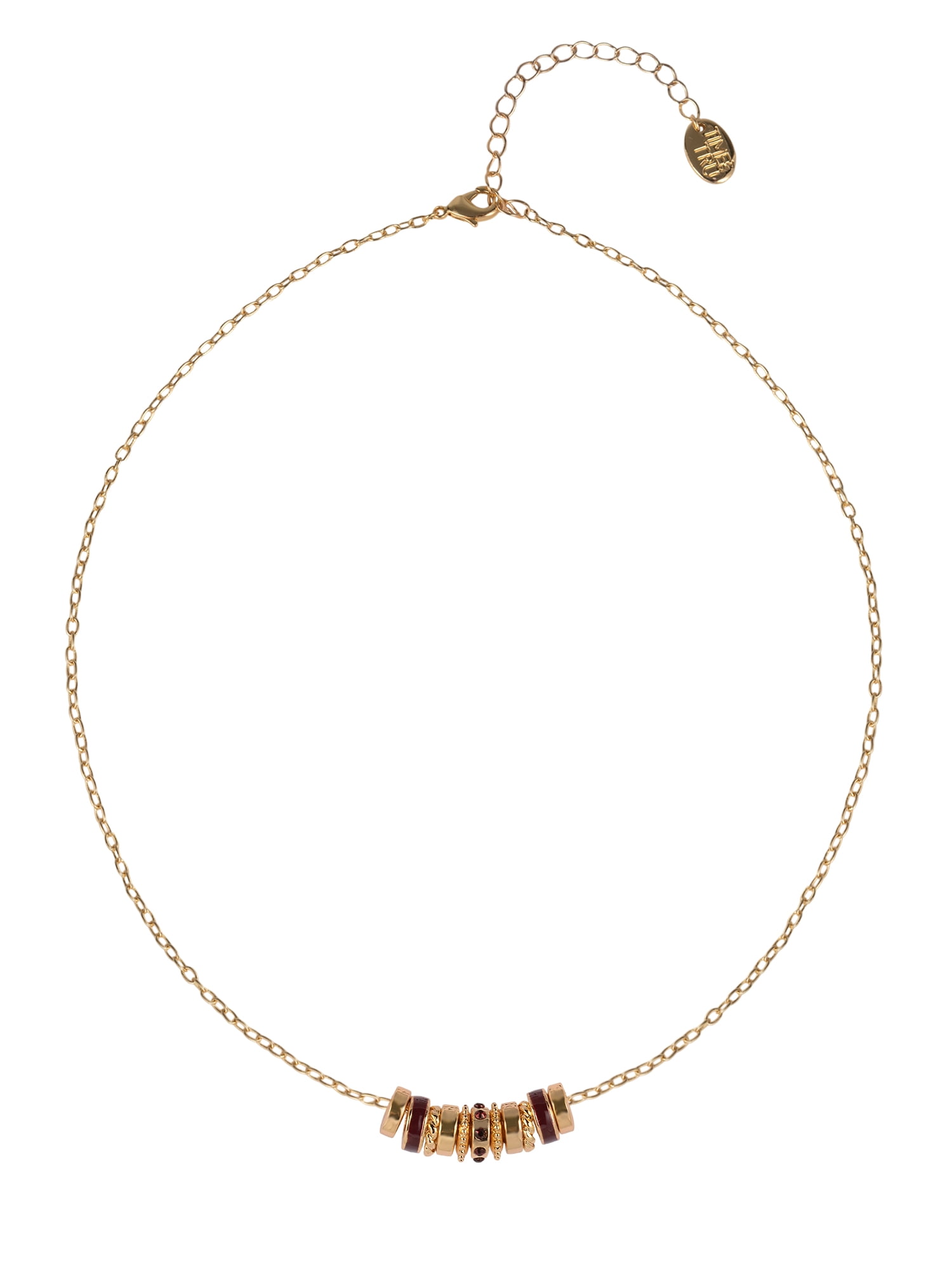 Time and Tru Goldtone Chain with Garnet Birthstone "January" Necklace