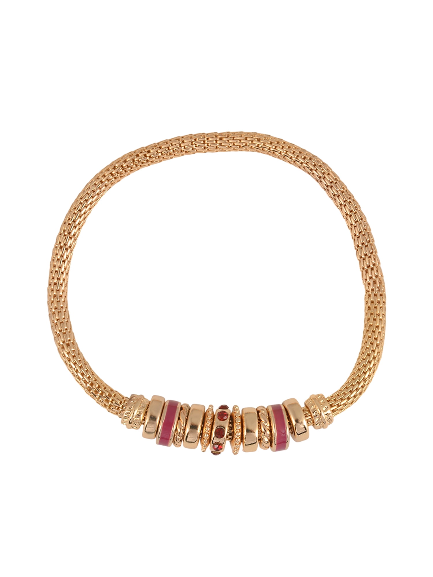 Time and Tru Goldtone Chain with Ruby Birthstone "July" Bracelet