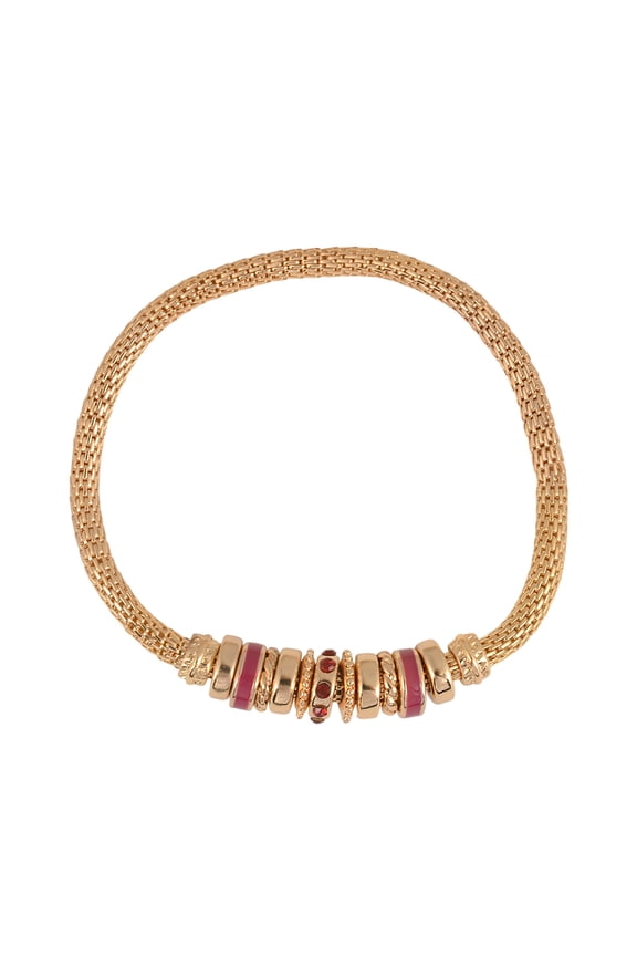 Goldtone Chain with Ruby Birthstone "July" Bracelet