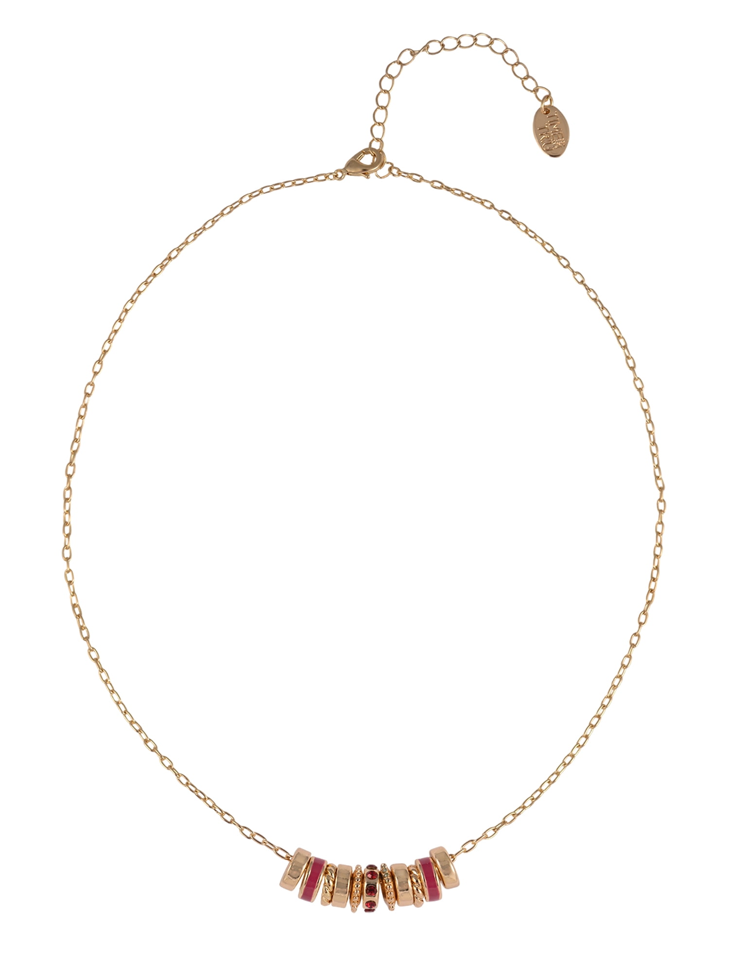 Time and Tru Goldtone Chain with Ruby Birthstone "July" Necklace