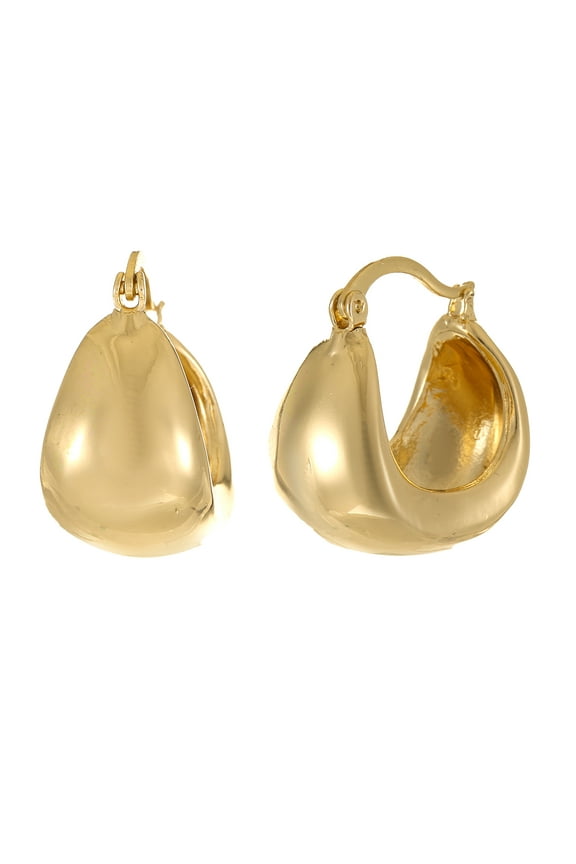 Goldtone Chunky Snap Hoop Earring, 1 Pair