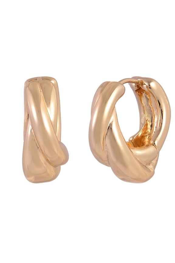 Goldtone Chunky Twist Hoop Earring