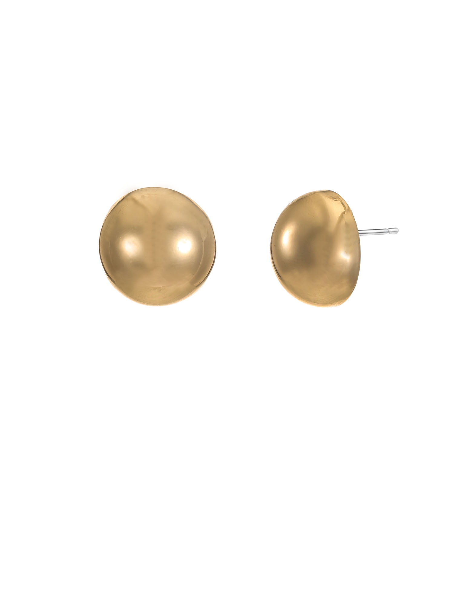 Time and Tru Goldtone Dome Button Stud Earring, 1 Pair