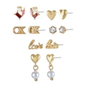 TIME AND TRU Goldtone Earring Set, "Love" Motif, 6 Pairs