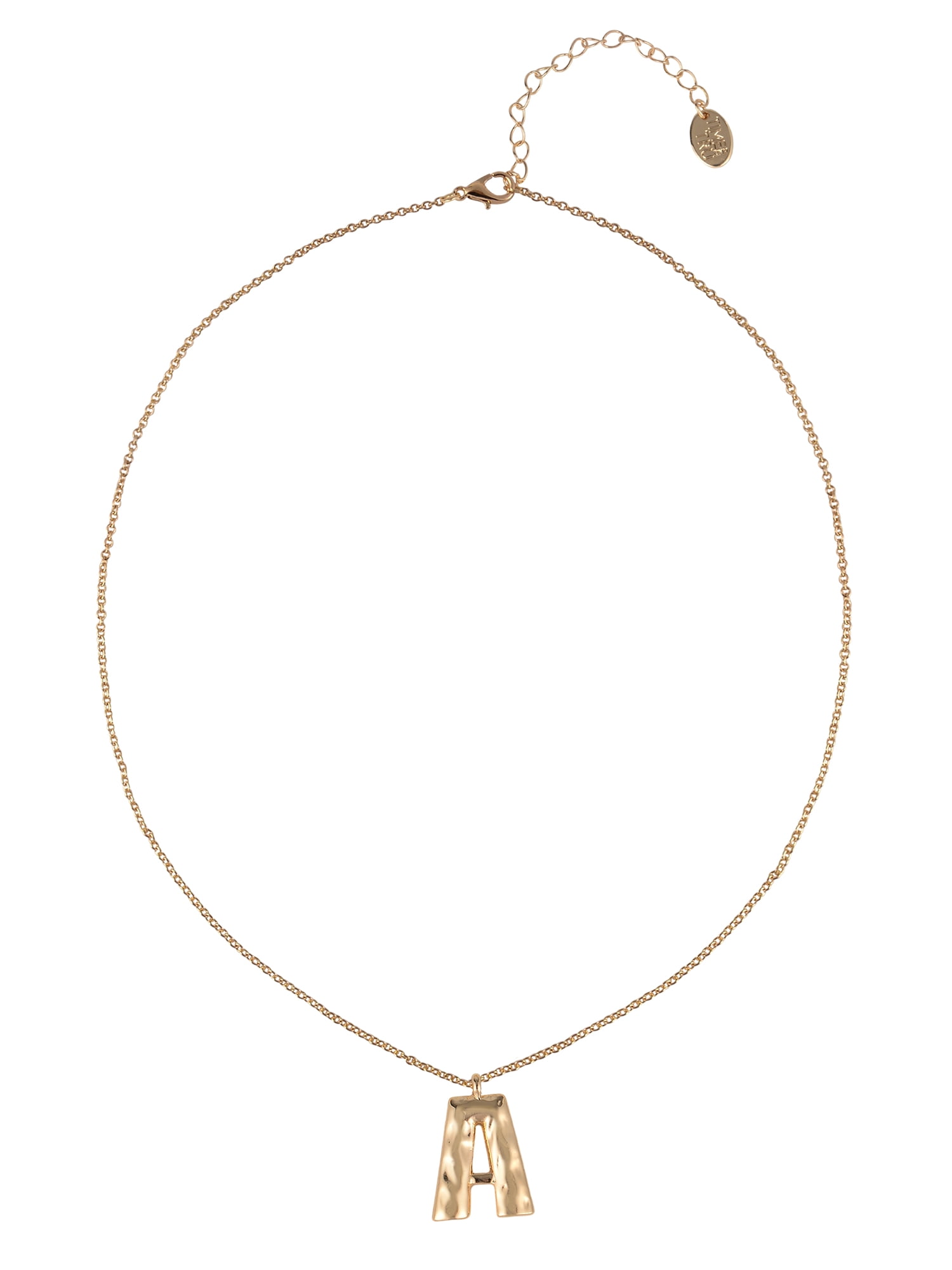 Time and Tru Goldtone Hammered Initial "A" Pendant Necklace