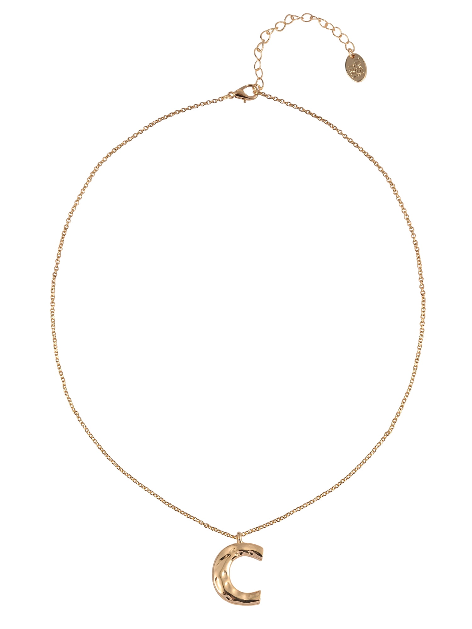 Time and Tru Goldtone Hammered Initial "C" Pendant Necklace