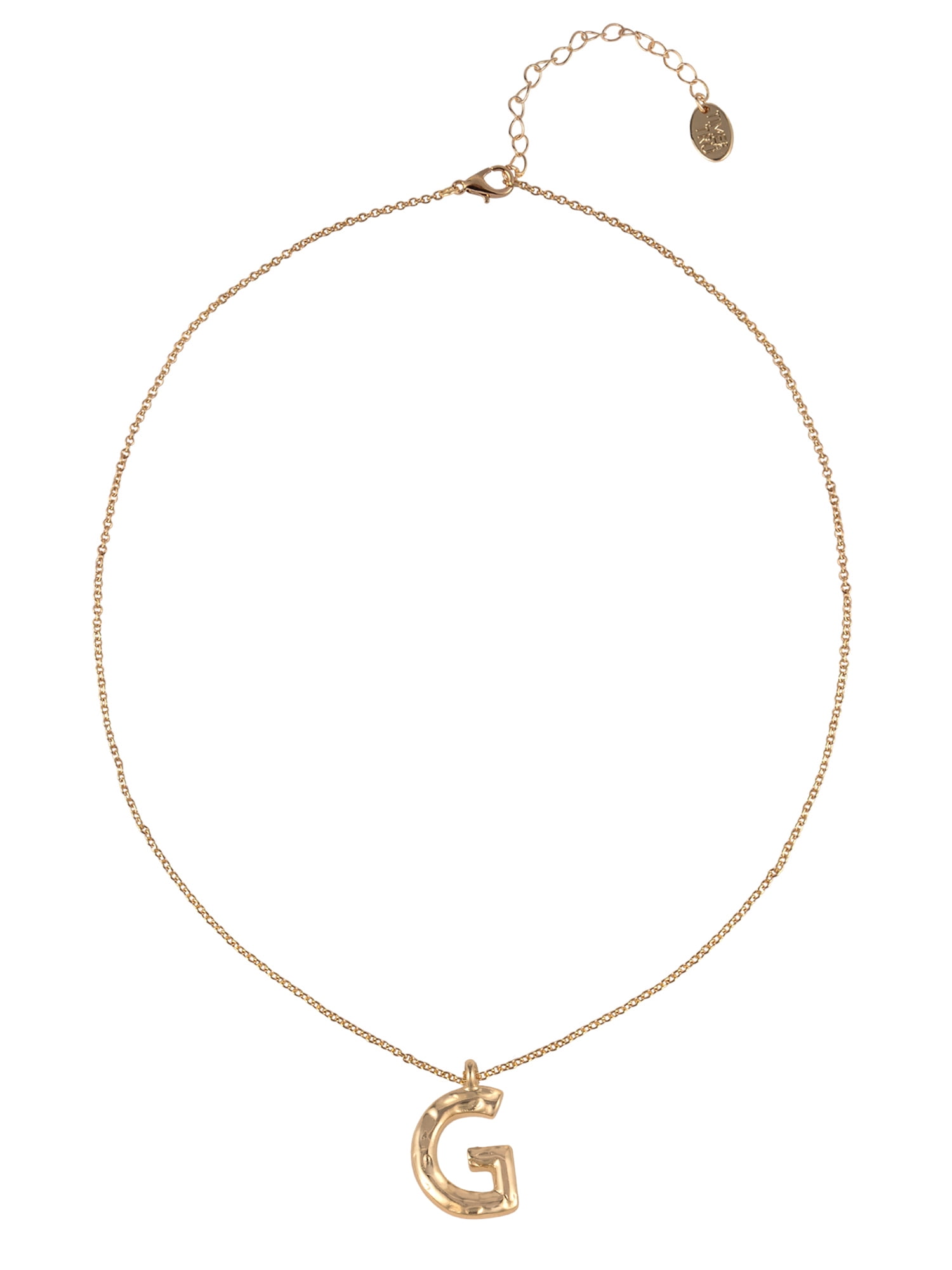Time and Tru Goldtone Hammered Initial "G" Pendant Necklace