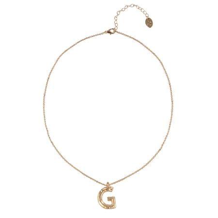 Time and Tru Goldtone Hammered Initial "G" Pendant Necklace