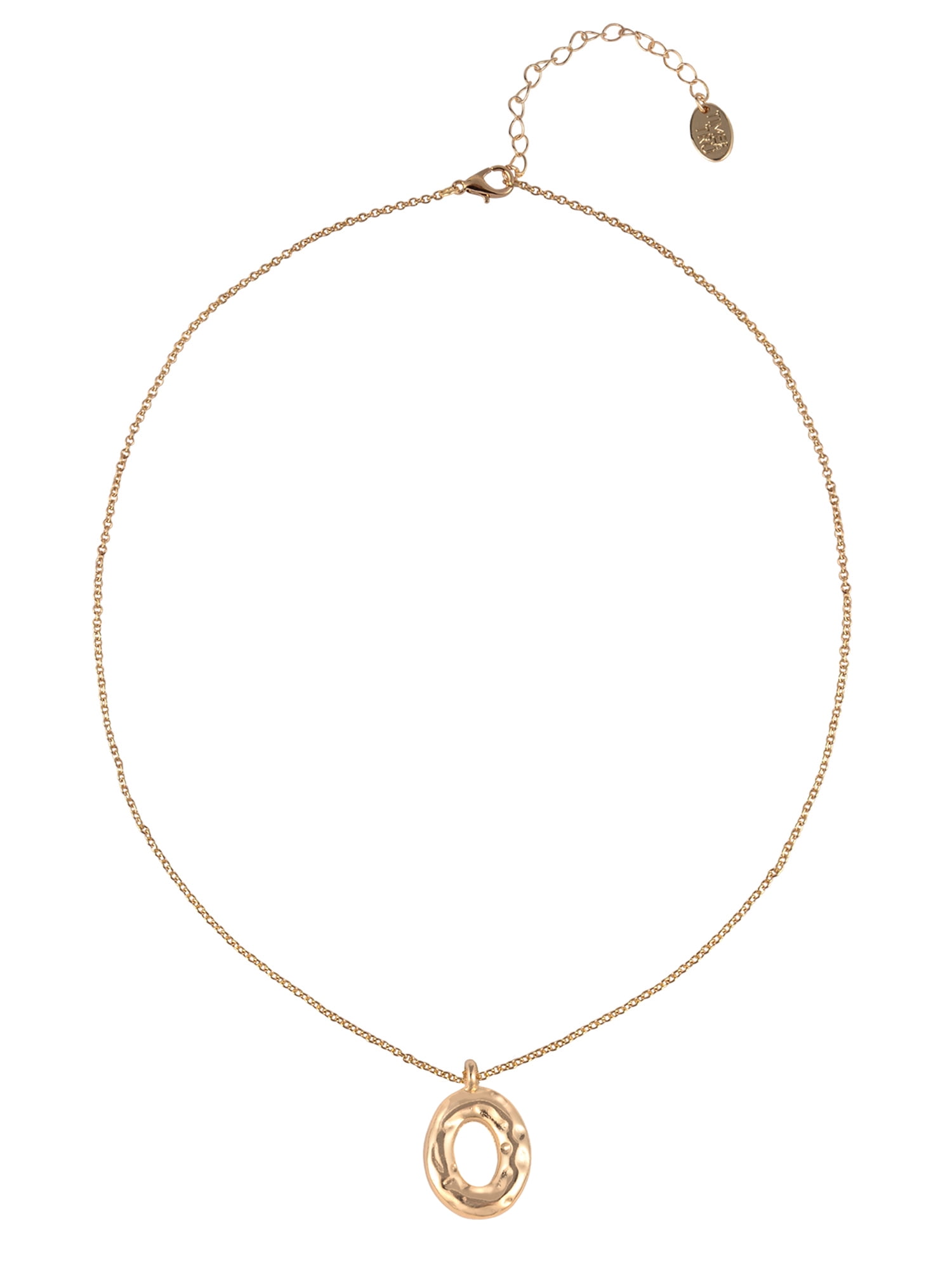 Time and Tru Goldtone Hammered Initial "O" Pendant Necklace