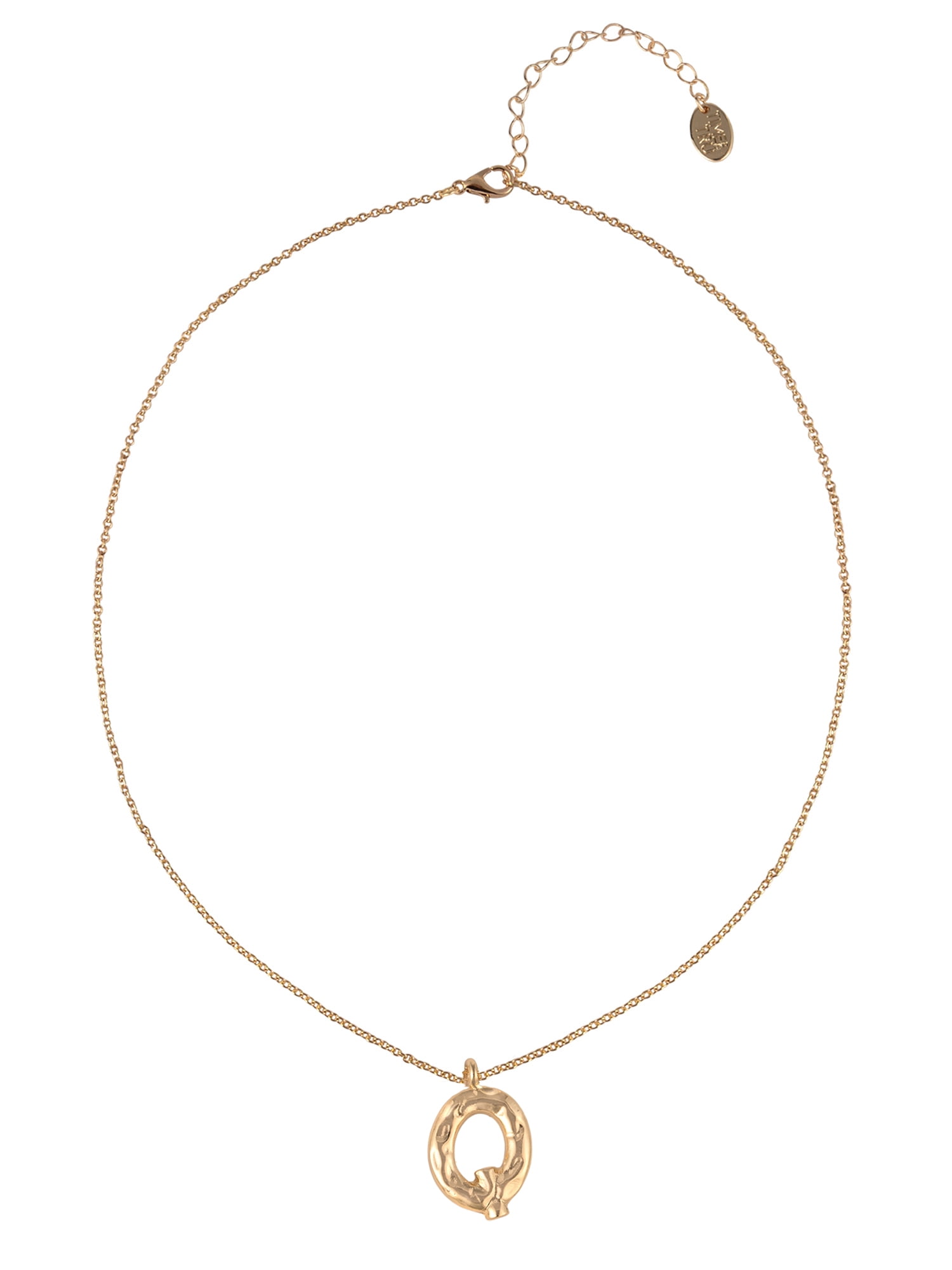 Time and Tru Goldtone Hammered Initial "Q" Pendant Necklace