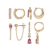 Time and Tru Goldtone Hoop and Dangle "July" Earring Set, 4 Pairs
