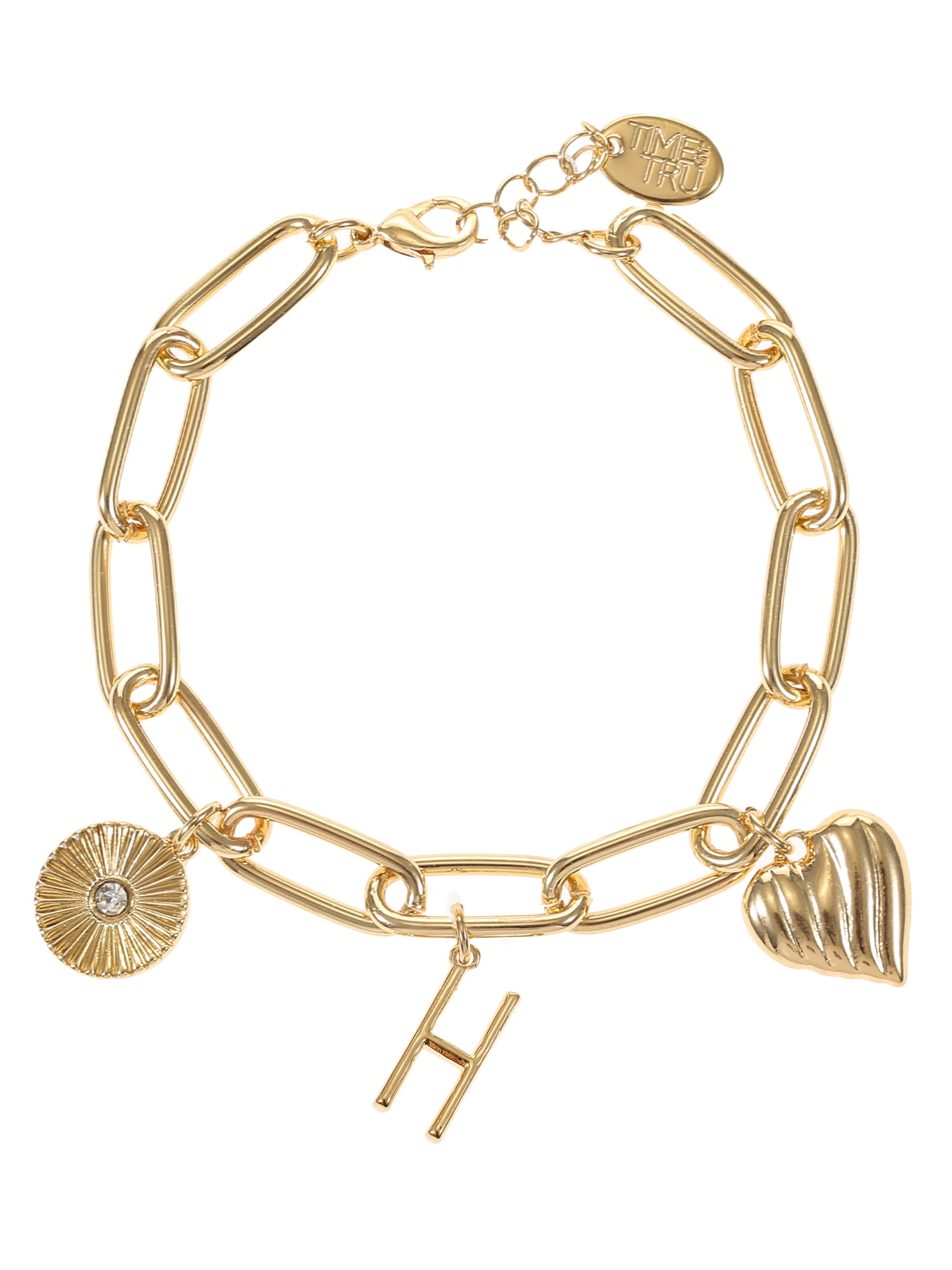 Time and Tru Goldtone Initial Charm Bracelet, Initial H