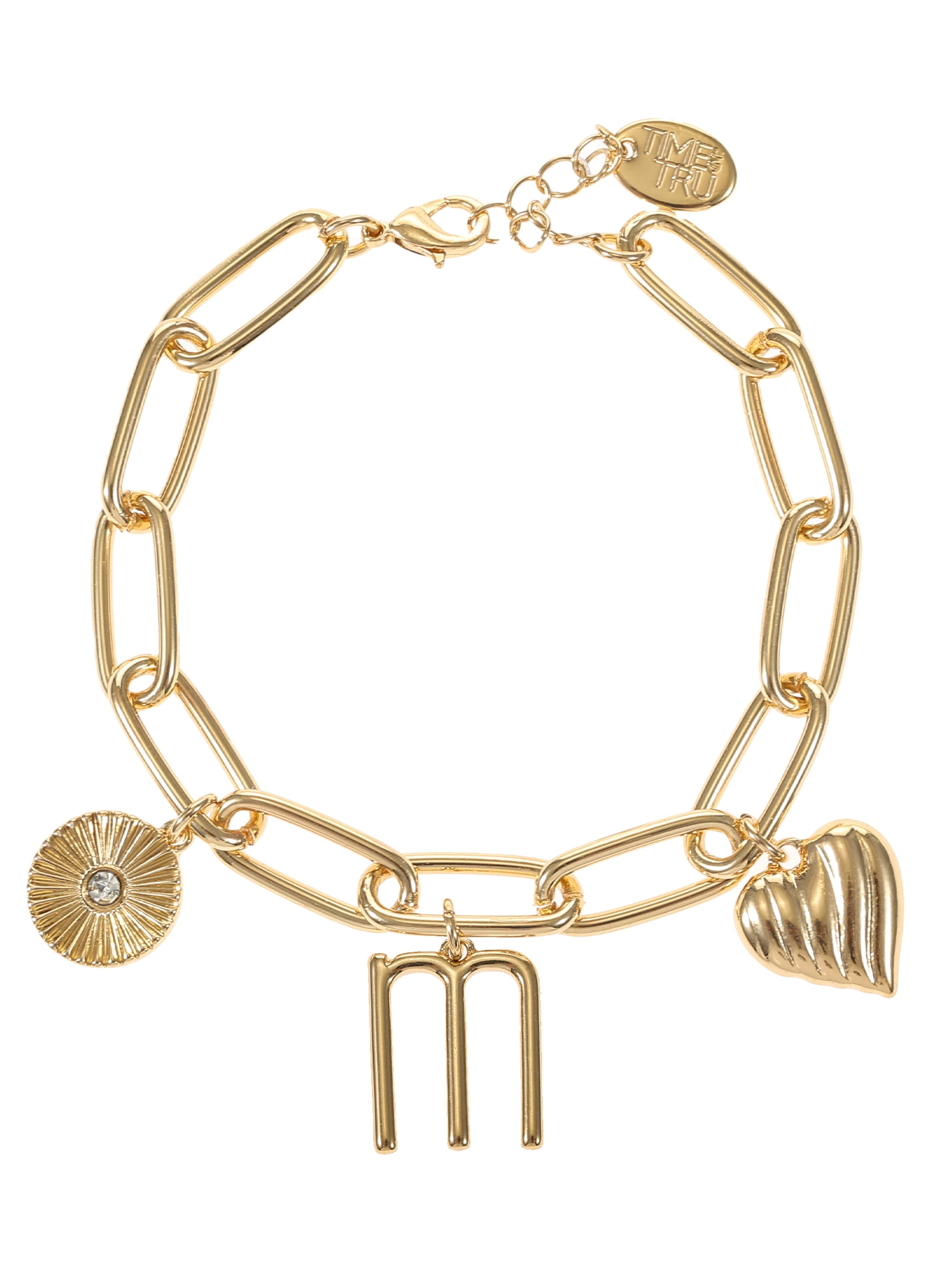Time and Tru Goldtone Initial Charm Bracelet, Initial M