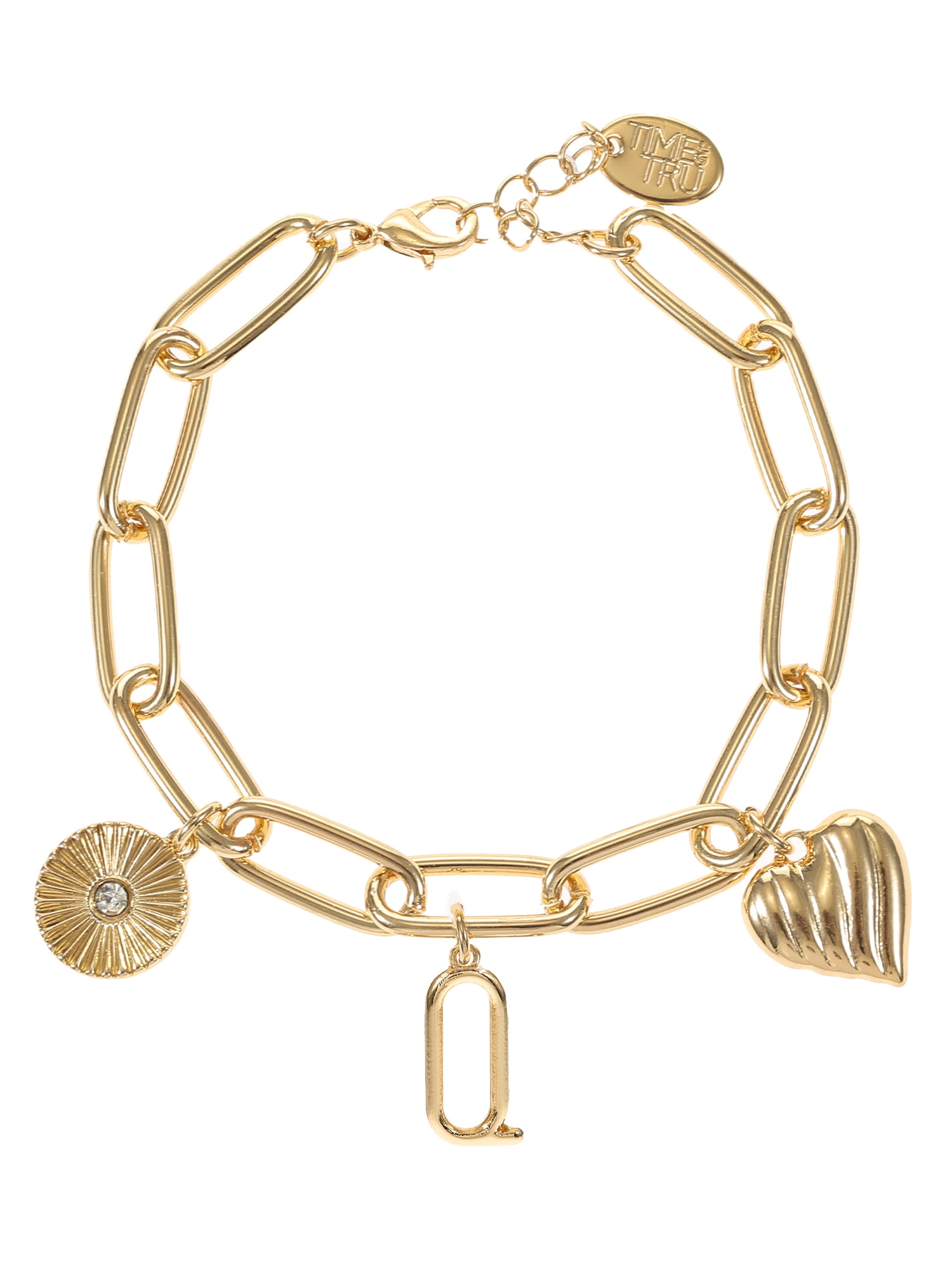 Time and Tru Goldtone Initial Charm Bracelet, Initial Q