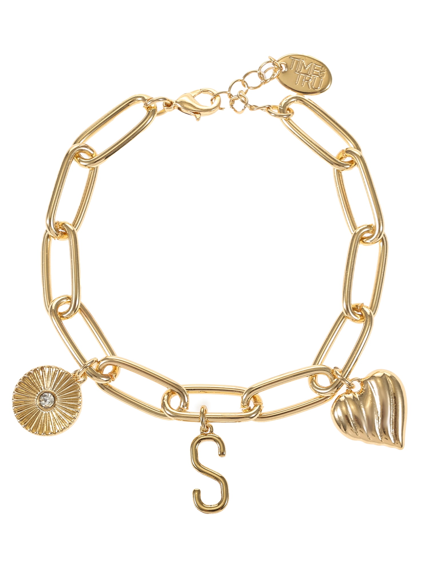 Time and Tru Goldtone Initial Charm Bracelet, Initial S
