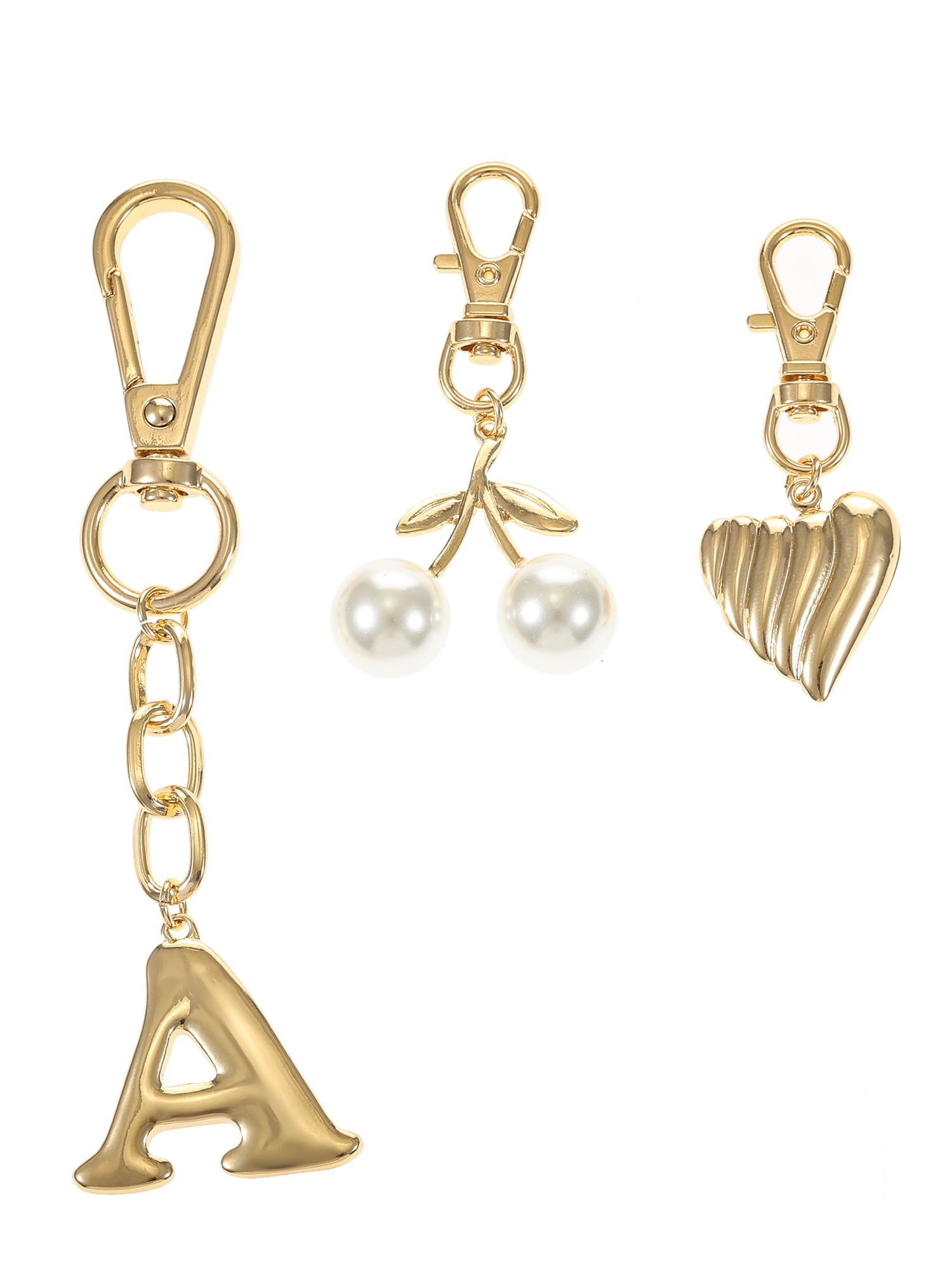 Time and Tru Goldtone Initial Letter Bag Charm Set, 3 Pieces, Letter A
