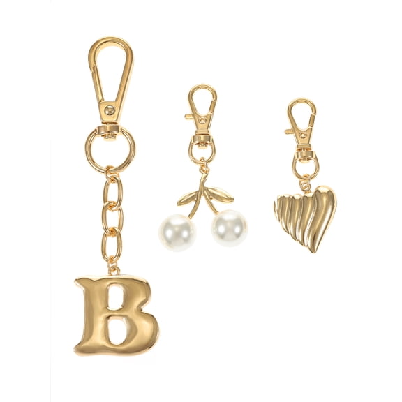Time and Tru Goldtone Initial Letter Bag Charm Set, 3 Pieces, Letter B