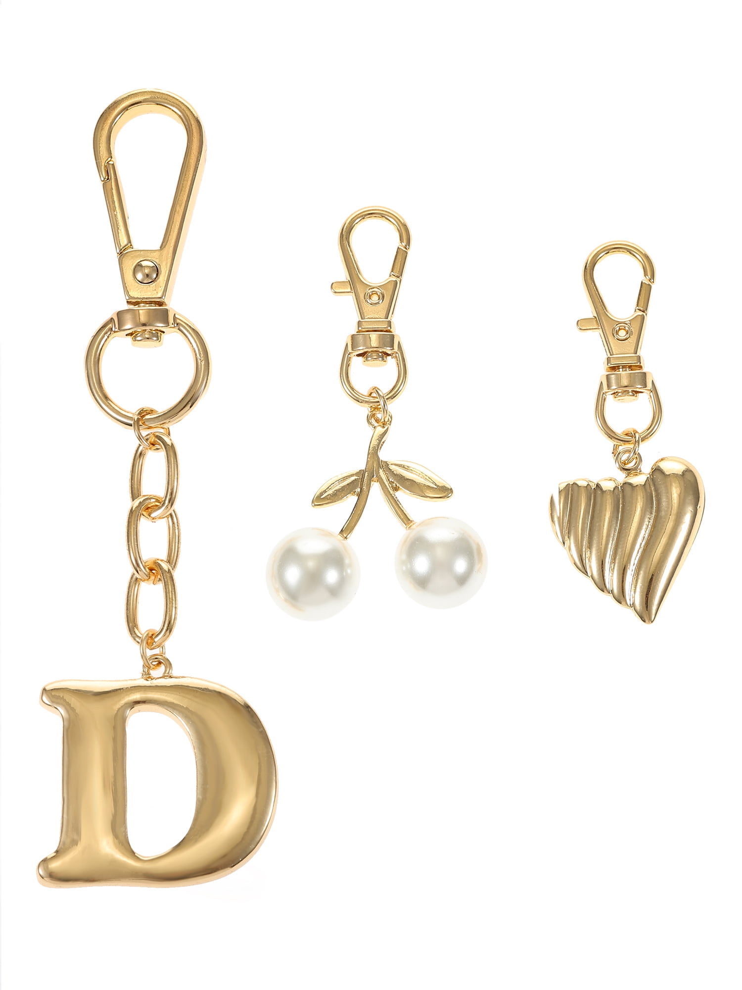 Time and Tru Goldtone Initial Letter Bag Charm Set, 3 Pieces, Letter D