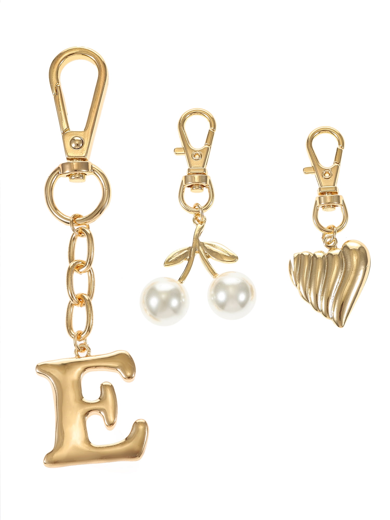 Time and Tru Goldtone Initial Letter Bag Charm Set, 3 Pieces, Letter E