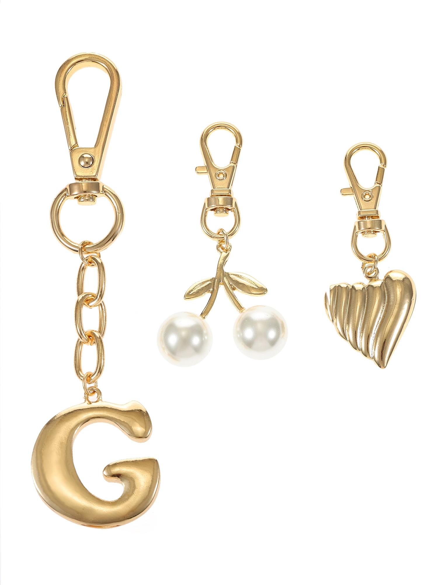 Time and Tru Goldtone Initial Letter Bag Charm Set, 3 Pieces, Letter G