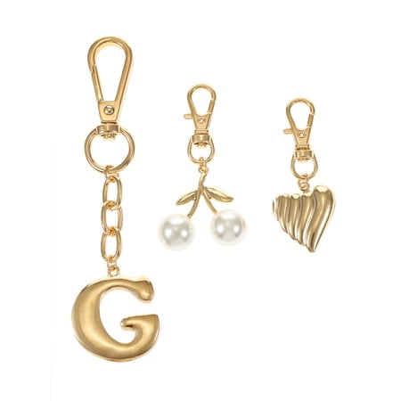 Time and Tru Goldtone Initial Letter Bag Charm Set, 3 Pieces, Letter G