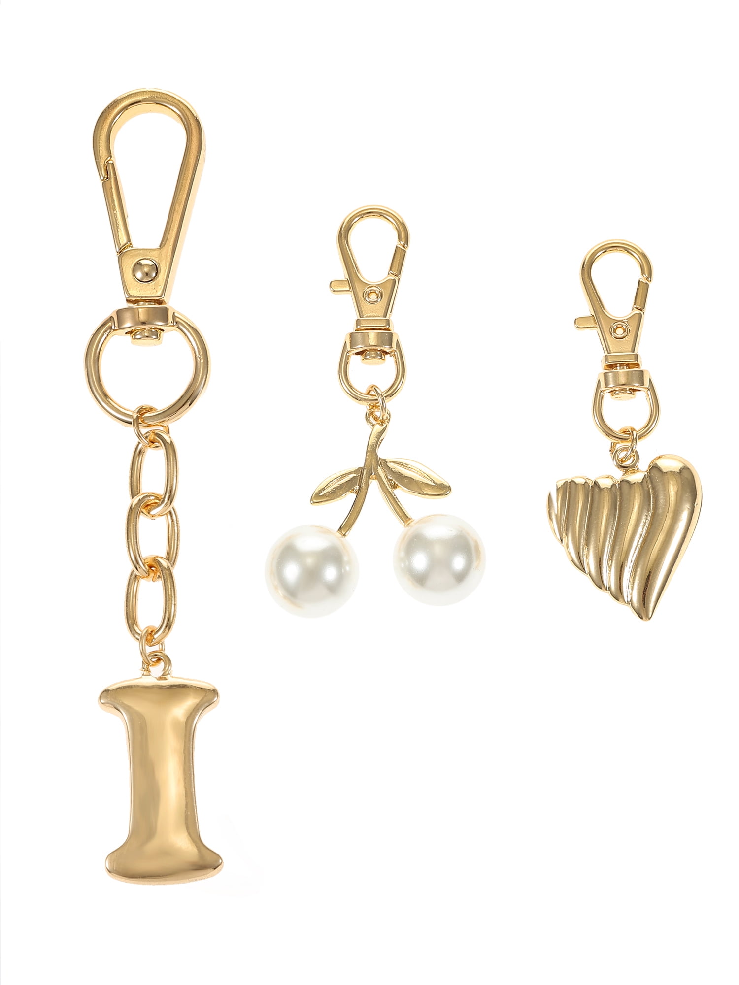 Time and Tru Goldtone Initial Letter Bag Charm Set, 3 Pieces, Letter I