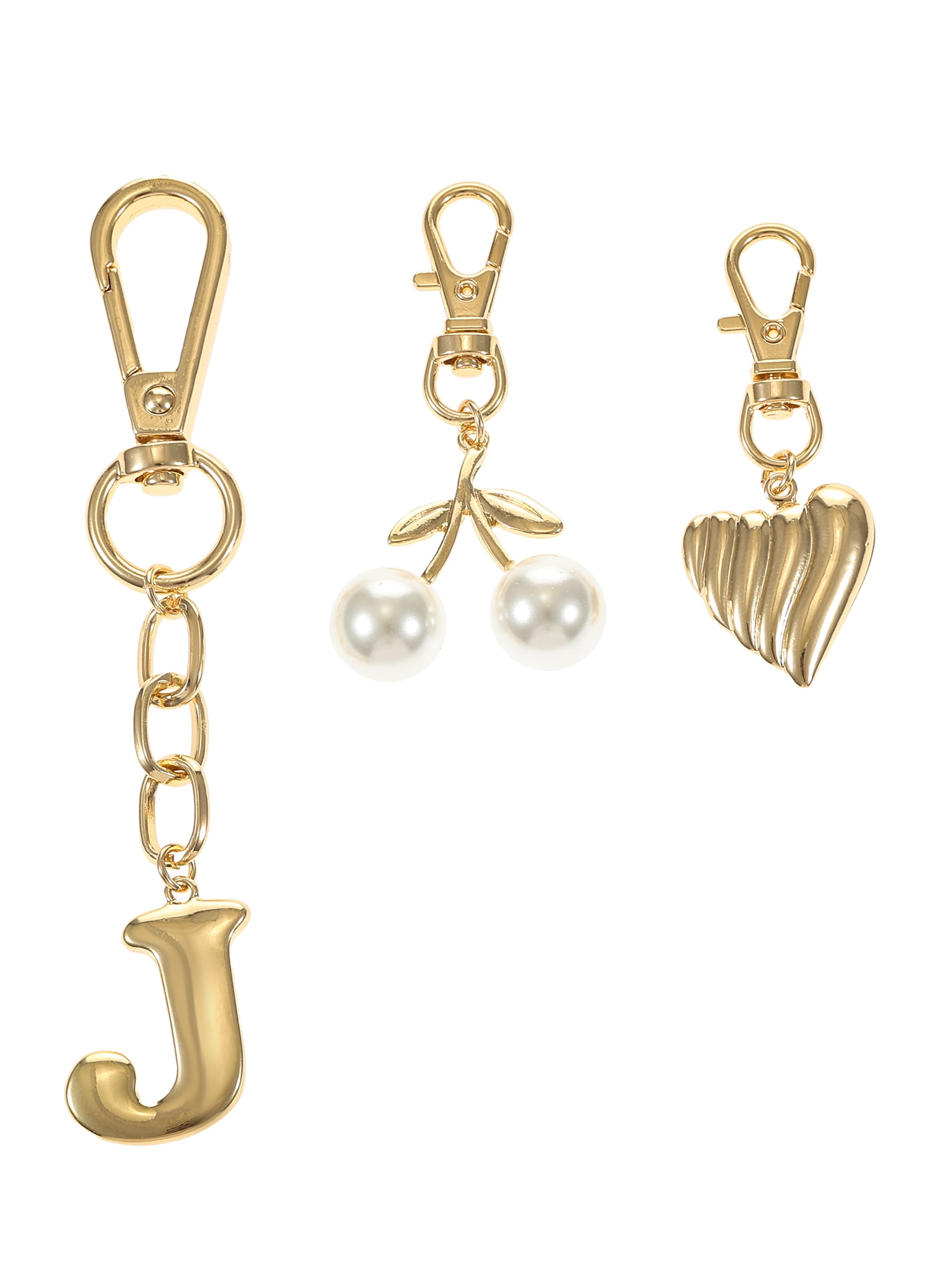 Time and Tru Goldtone Initial Letter Bag Charm Set, 3 Pieces, Letter J