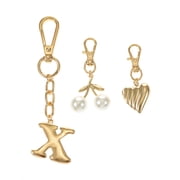 Time and Tru Goldtone Initial Letter Bag Charm Set, 3 Pieces, Letter X