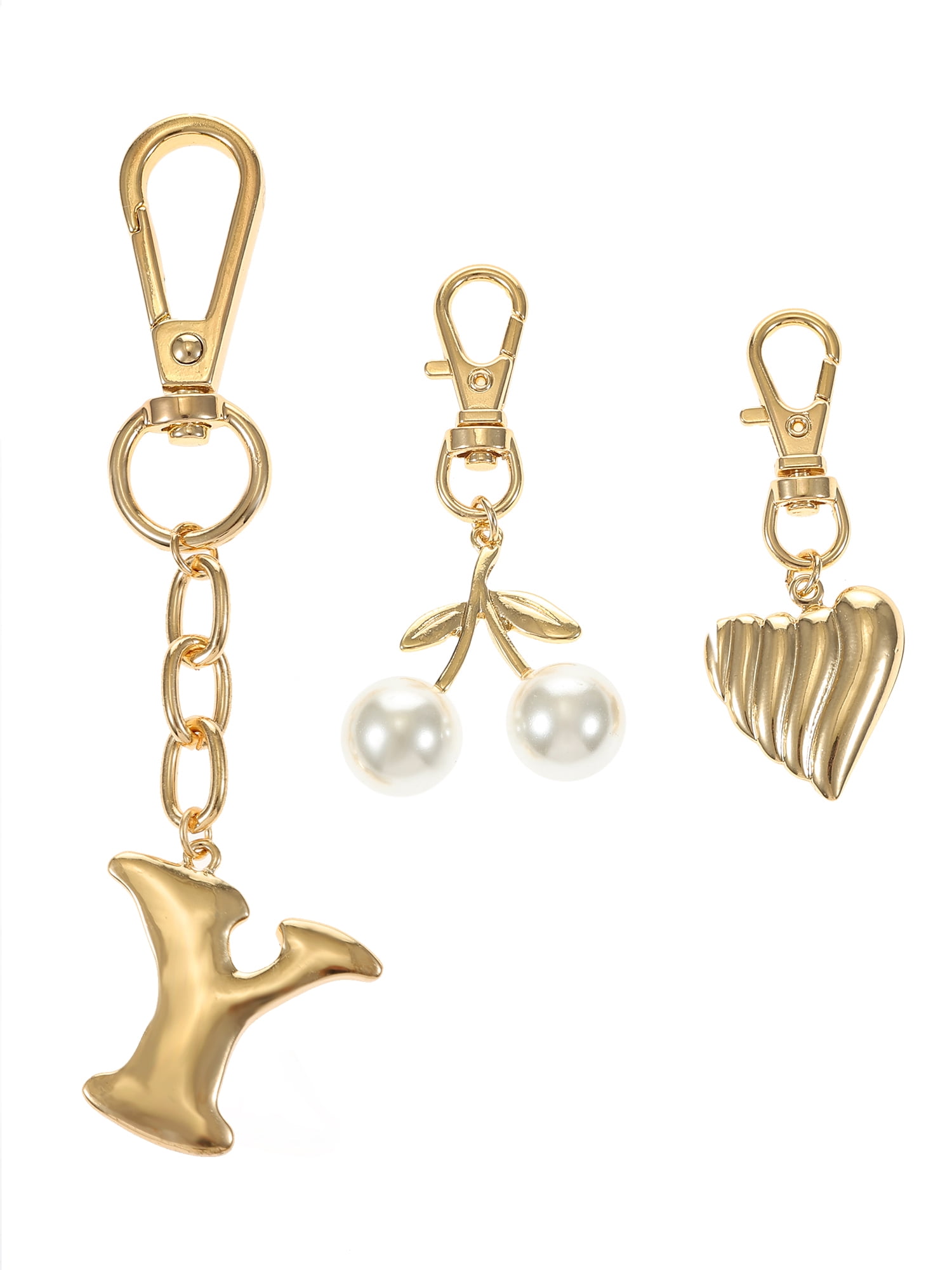Time and Tru Goldtone Initial Letter Bag Charm Set, 3 Pieces, Letter Y