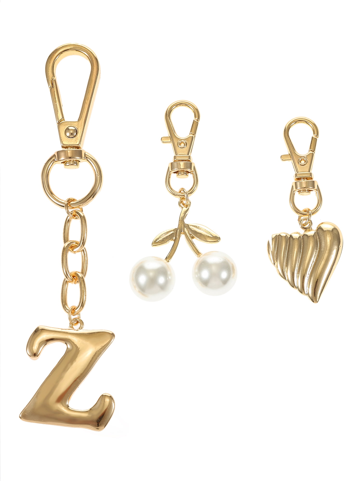 Time and Tru Goldtone Initial Letter Bag Charm Set, 3 Pieces, Letter Z