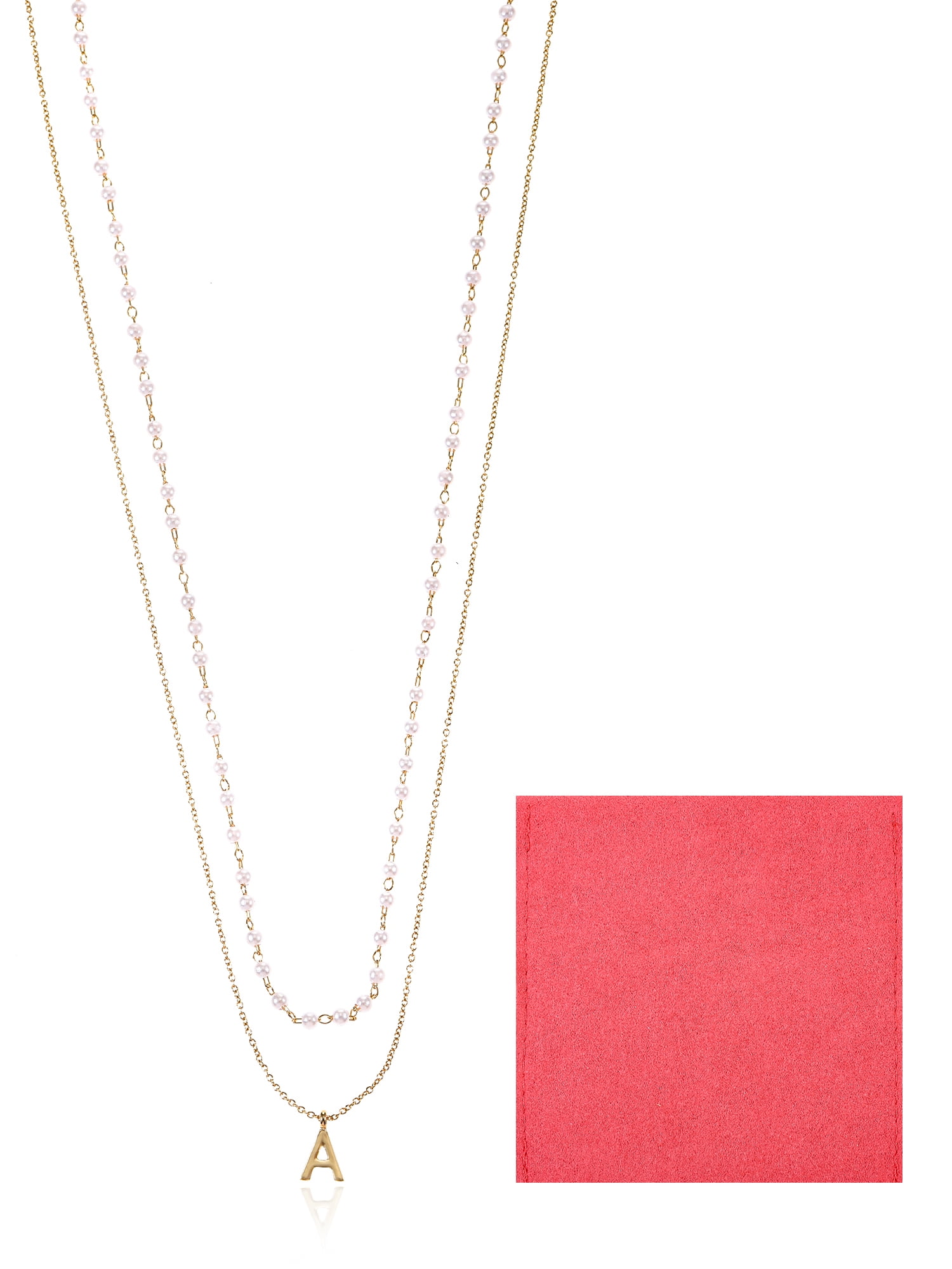 Time and Tru Goldtone Initial Letter Necklace Set, 2 Pieces, Letter A
