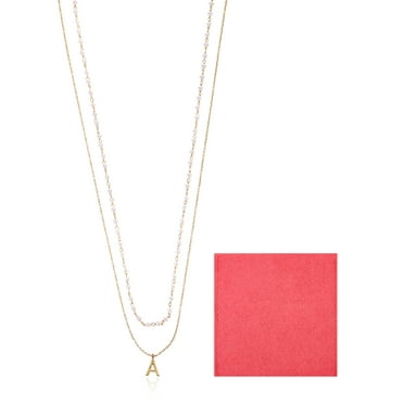 Time and Tru Goldtone Initial Letter Necklace Set, 2 Pieces, Letter A