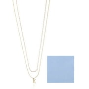Time and Tru Goldtone Initial Letter Necklace Set, 2 Pieces, Letter K