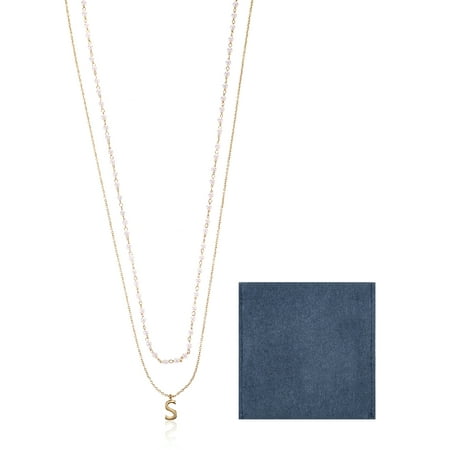 Time and Tru Goldtone Initial Letter Necklace Set, 2 Pieces, Letter S