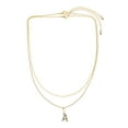 thumbnail image 1 of Time and Tru Goldtone Initial Letter Necklace Set for Women, 2 Piece Set, 1 of 2
