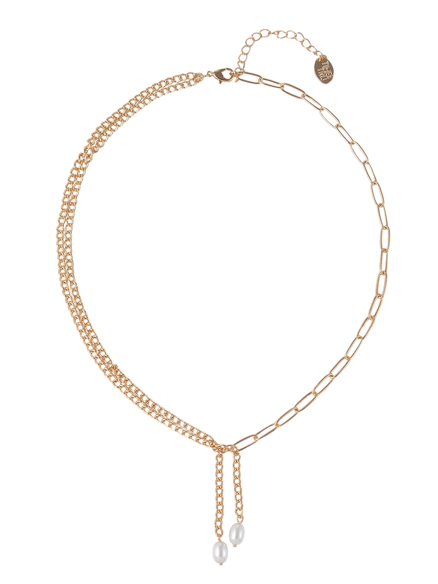 Time and Tru Goldtone Multi Chain Acrylic Drop Y-Necklace