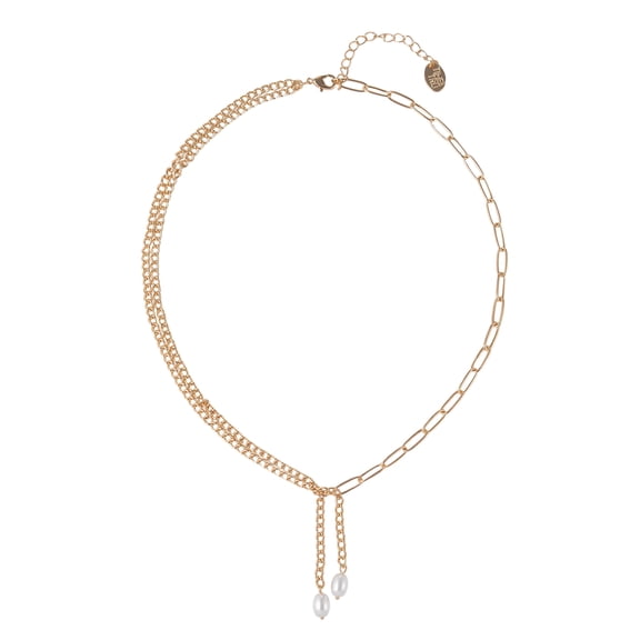 Time and Tru Goldtone Multi Chain Acrylic Drop Y-Necklace