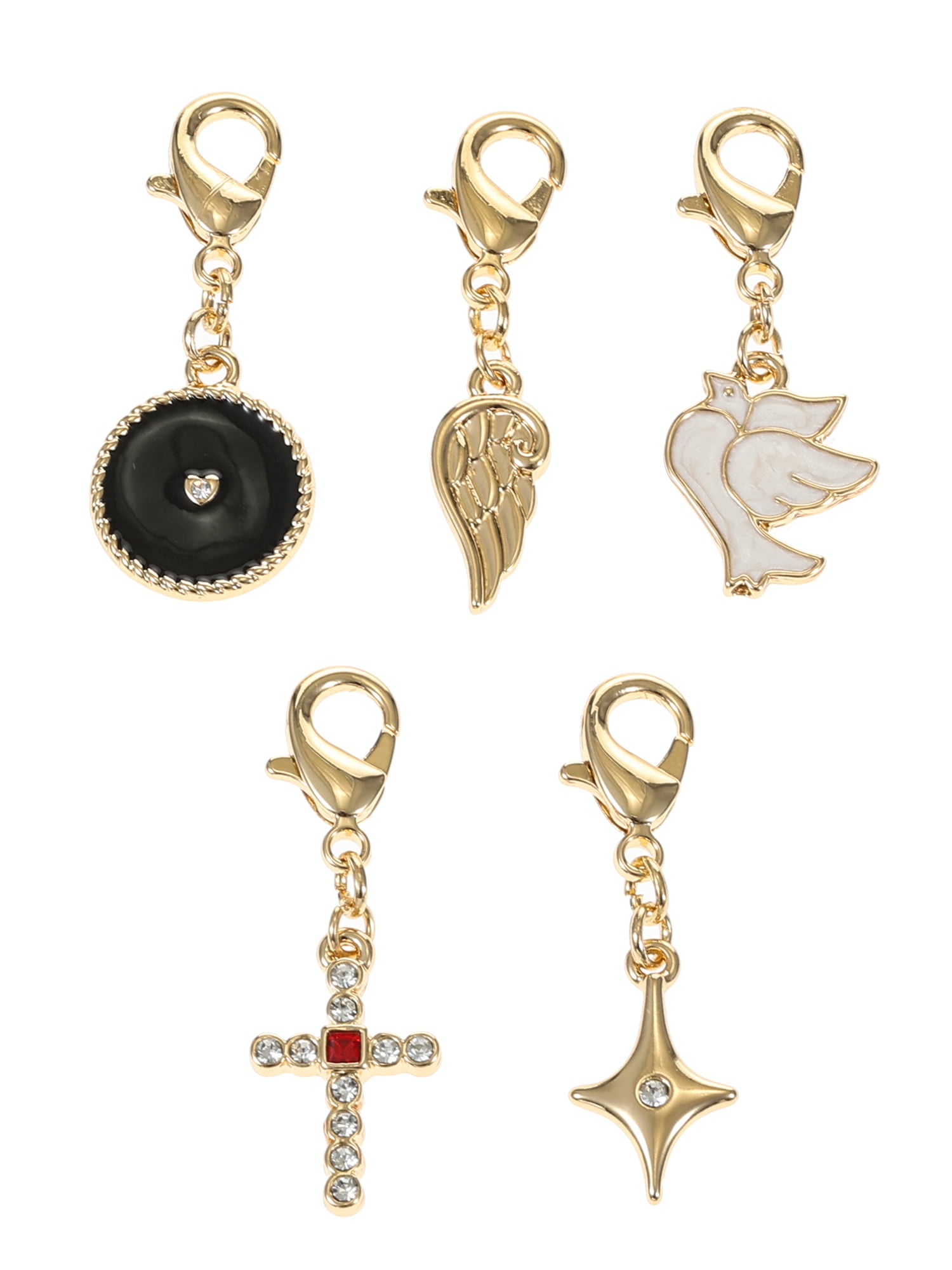 Time and Tru Goldtone Multi Charm Set, Religious Motif, 5 Pieces