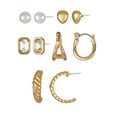 thumbnail image 1 of Time and Tru Goldtone Multi Earring Set, 5 Pairs, Initial A, 1 of 4