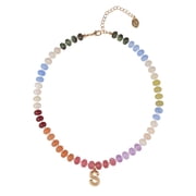 Time and Tru Goldtone Multicolored Bead Initial S Necklace