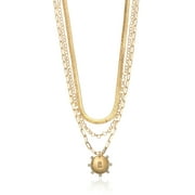 TIME AND TRU Goldtone Necklace, 3 Piece, Initial A